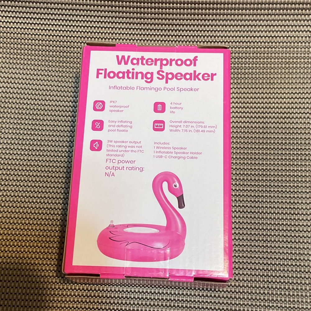 Pink Inflatable Flamingo Pool Speaker - Picture 2 of 2